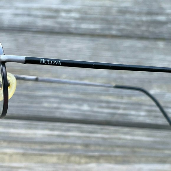 Bulova Signature London Eyeglasses Frame Black Pewter Glasses Handmade in Italy - Picture 4 of 12